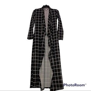 Black and white long cardigan